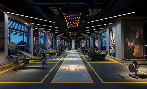 INDUSTRIAL LOFT GYM 3d model