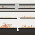 Modern Wall Mounted Fireplaces with Realistic Flames and Sleek Design Features 3d model