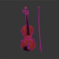 Classical Wooden Violin With Bow And Glossy Red Finish Musical Instrument