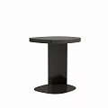 Modern Black Round Side Table with Sleek Cylindrical Base and Smooth Surface Design 3d model