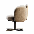 Modern Elegant Velvet Accent Chair With Plush Cushion Curved Backrest Armrests And Swivel Metal Base