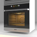Modern Built in Kitchen Appliance Set With Microwave Oven And Digital 3d model