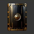 Medieval Shield As Defensive Weapon With Golden Decorations Metal Rivets And Circular Emblem