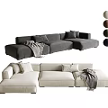 Modern multi-person sofa set sofa corner sofa module sofa 3d model