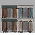 Colorful Layered Curtains With Valance In Various Fabric Colors For Home Decor