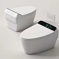 Modern White Smart Toilet With Digital Temperature Display And Control Panel 3d model
