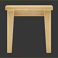 Light Wooden Stool With Simple Design And Square Seat And Four Legs