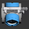 Industrial Flow Meter With Blue Digital Display And Silver Metal Flange Body