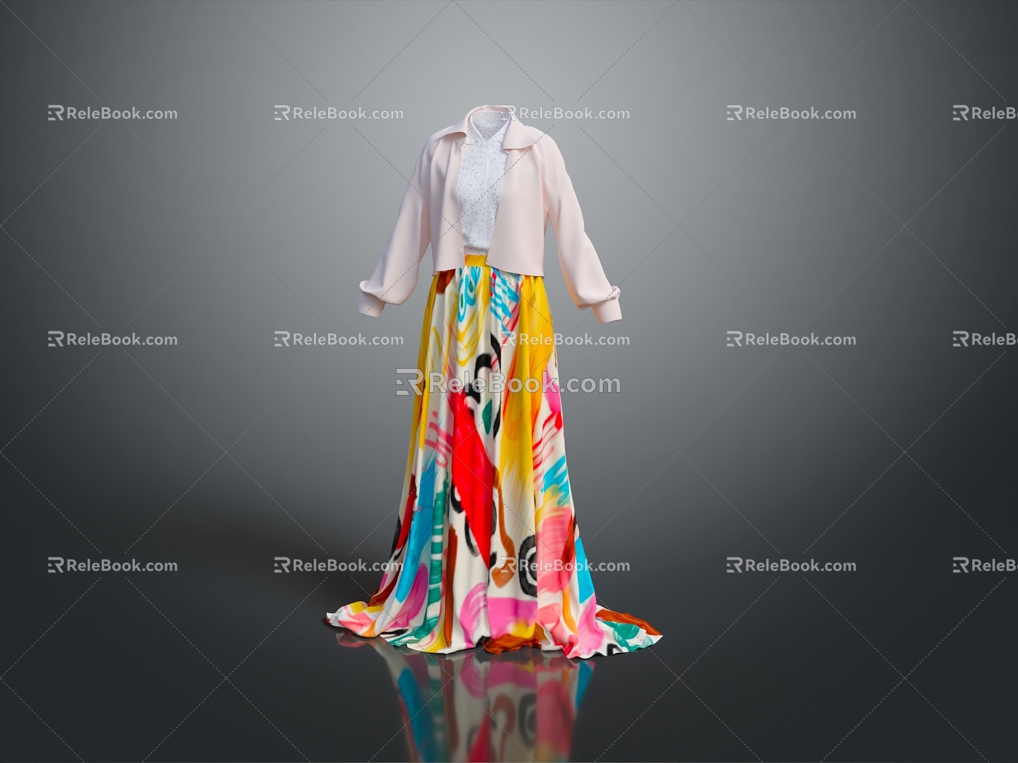 Women's Skirt Long Robe Long Skirt Ethnic Costume Ethnic Minority Ethnic Minority Costume Women Model Women 3d model