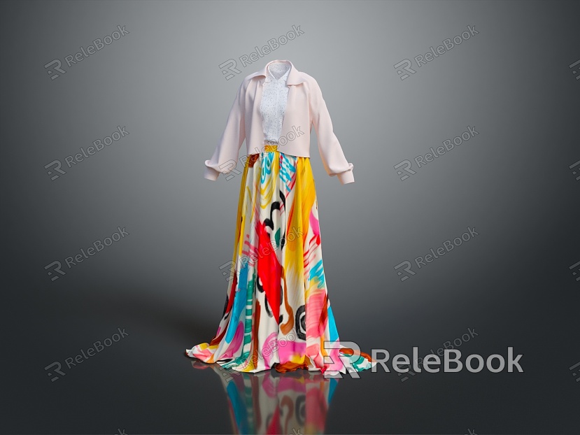 Women's Skirt Long Robe Long Skirt Ethnic Costume Ethnic Minority Ethnic Minority Costume Women Model Women model