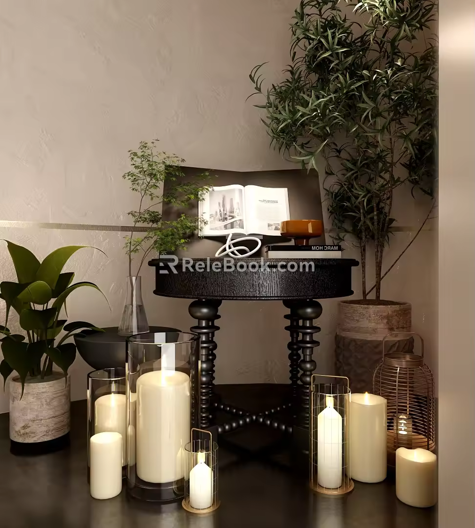Table Decorative Table Decorative Combination Candlestick 3d model