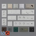 Diverse Electrical Outlets and Light Switches with Modern Wall Plate Designs in Various Colors