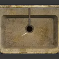Vintage Interior With Stone Washbasin And Metal Faucet In Rustic Design