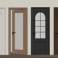 Swing Doors In White Black Brown With Glass Panels And Wooden Designs For Home Interior