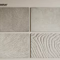 Square Carpet Display Featuring Various Textured Patterns in Neutral Tones