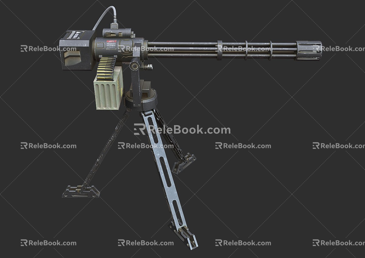 PBR Next Generation Small Machine Gun Gatling Machine Gun Machine Gun Military Weapon Rotating Machine Gun Mini Gatling Electronic Machine Gun model