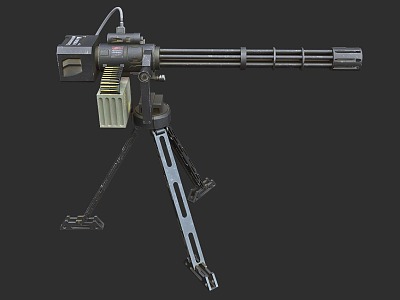 PBR Next Generation Small Machine Gun Gatling Machine Gun Machine Gun Military Weapon Rotating Machine Gun Mini Gatling Electronic Machine Gun model