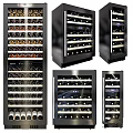 Modern Wine Cooler Design With Glass Door And Multiple Bottle Storage Shelves