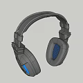 Modern Over Ear Headphones With Black Frame Blue Mesh Ear Cups And Comfortable Design