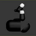 Modern Sleek Black Computer Monitor Stand With Curved Arm And White Accents