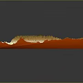 3D Topographic Landscape Featuring Mountain Ranges Green Lowlands And Red Base Terrain