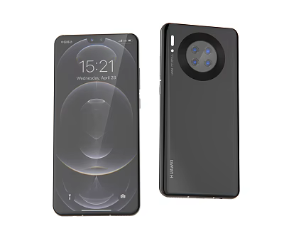 Huawei Latest Smartphone Front Display Design With Rear Circular Quad Camera Module 3d model