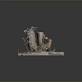 Natural Stone and Wood Decorative Artwork With Tree Stumps And Rough Textured Base