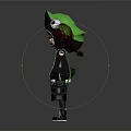 Young Girl In Frog Themed Hoodie With Braided Pigtails Backpack Open Arms