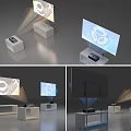 Advanced Projection Monitoring System With Projector Display Screen And Setup