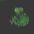 Ground Pile Of Shiny Green Crystal Cluster With Natural Crystal Structure