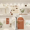 Modern Clothing Store Interior Design With Open Shelves Hanging Racks And Green Plants