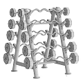 UFC Sports Equipment Dumbbell Rack with Various Weight Plates and Multi Layer Design