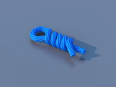 Practical Blue Braided Rope as Essential Household Item for Daily Use 3d model