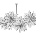 White Flower Shaped Chandelier With Soft Lighting For Modern Home Interior