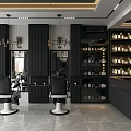 Elegant Modern Beauty Hair Salon Interior With Marble Counters Mirrors And Lighting