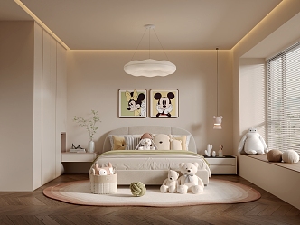 Modern Cream Style Children's Room 3d model