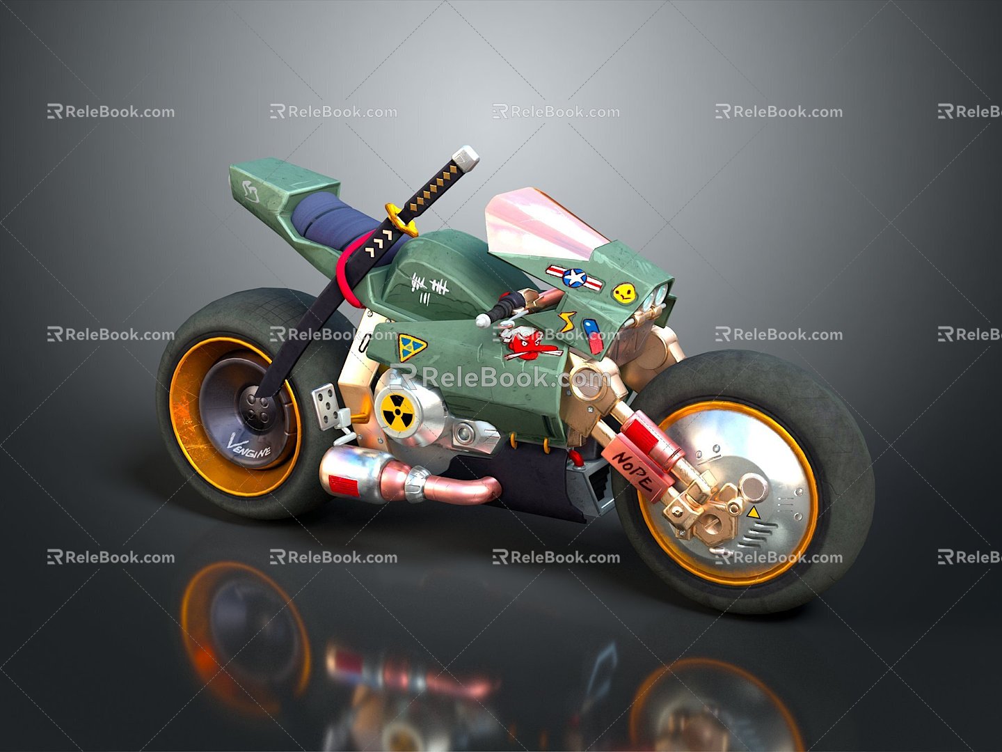 Motorcycle two-wheeled motorcycle off-road motorcycle road race motorcycle motor vehicle transport 3d model