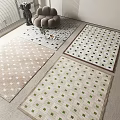 Square Rugs With Geometric Patterns In Various Colors For Modern Home Decor 3d model