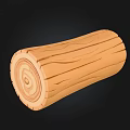 Natural Wood Log And Stone Piece With Detailed Grain Textures And Earthy Tones