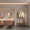 Elegant Modern Boutique Store Interior With Bar Counter And Display Shelves