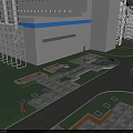 Modern Industrial Plant With Cooling Towers Chimneys Solar Panels And Equipment Layout