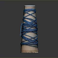 Blue Thread Wound Around Wooden Spool for Household Sewing Supplies