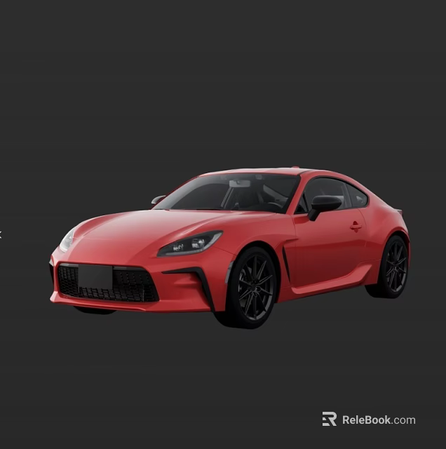 Red Two Door Sports Car With Sleek Exterior And Black Wheels Design 3d model 