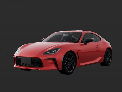 Red Two Door Sports Car With Sleek Exterior And Black Wheels Design 3d model
