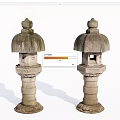 Elegant Traditional Stone Garden Lanterns with Carved Bases for Outdoor Lighting