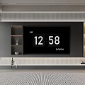 Modern TV Background Wall Design With Embedded TV And Storage Shelves 3d model