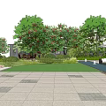 Modern Courtyard Garden 3d model