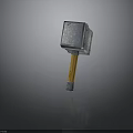 Sturdy Metal Head Weapon Hammer with Wooden Handle and Rivet Design