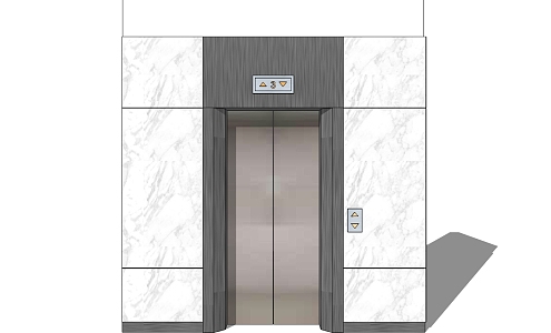 modern elevator door vertical elevator passenger elevator sightseeing elevator 3d model