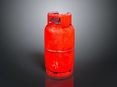 Red Household Gas Cylinder For Domestic Cooking And Heating Needs 3d model